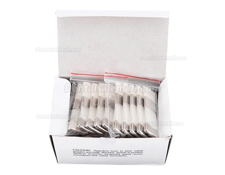 50 Pcs Dental Burs Cleaning Tools Brass Nylon Wire Brush Flat